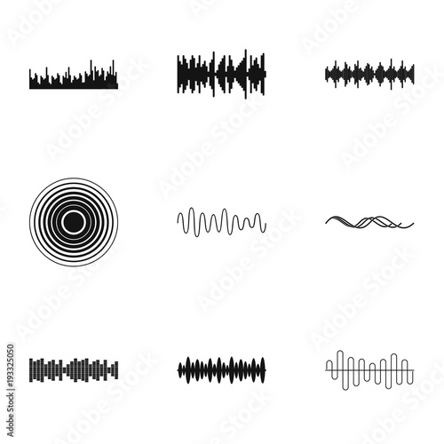 Interference icons set. Simple set of 9 interference vector icons for web isolated on white background