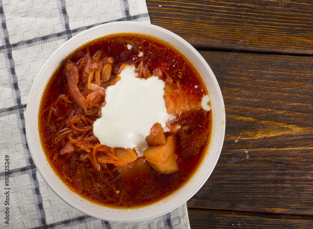 plate with a winter soup-borscht plate with a winter soup-borscht