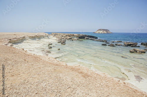 Cape Drepanon. Cyprus landscape. Mediterranean sea