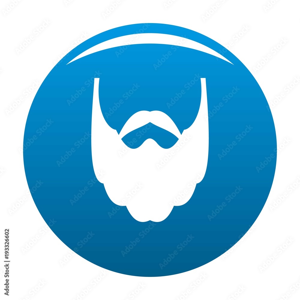 Long beard icon vector blue circle isolated on white background Long beard icon vector blue circle isolated on white background
