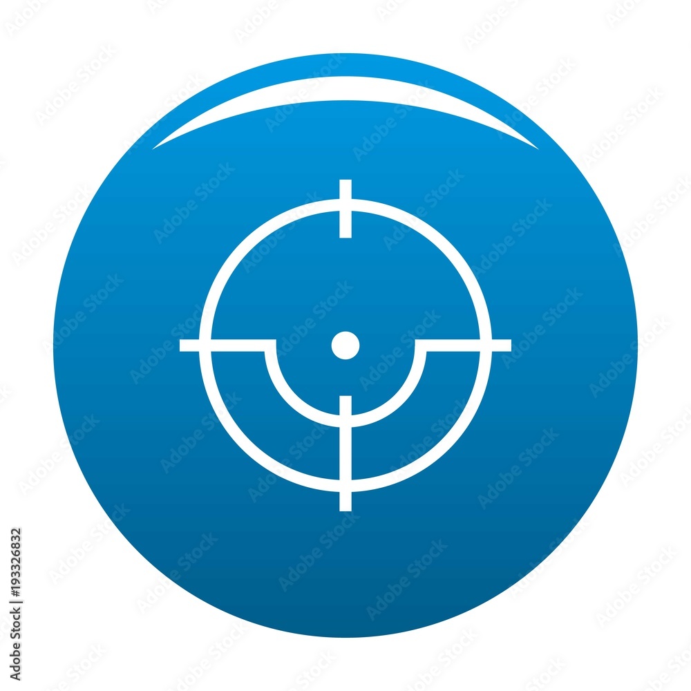Sniper icon vector blue circle isolated on white background Sniper icon vector blue circle isolated on white background