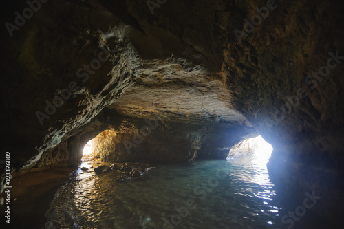Sea caves near Paphos. Cyprus landscape.