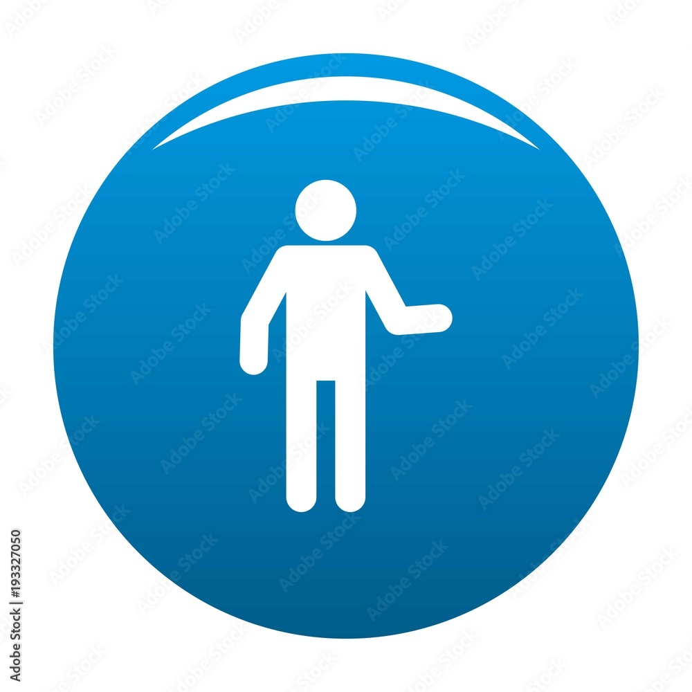 Stick figure stickman icon vector blue circle isolated on white background Stick figure stickman icon vector blue circle isolated on white background