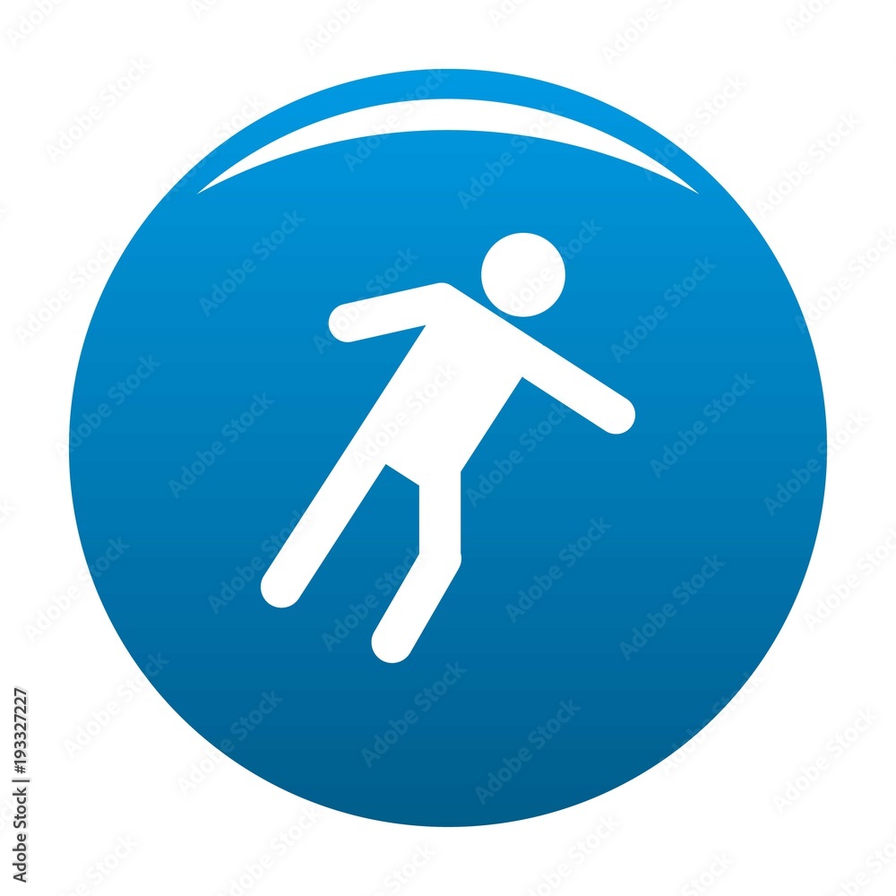 Stick figure stickman icon vector blue circle isolated on white background Stick figure stickman icon vector blue circle isolated on white background