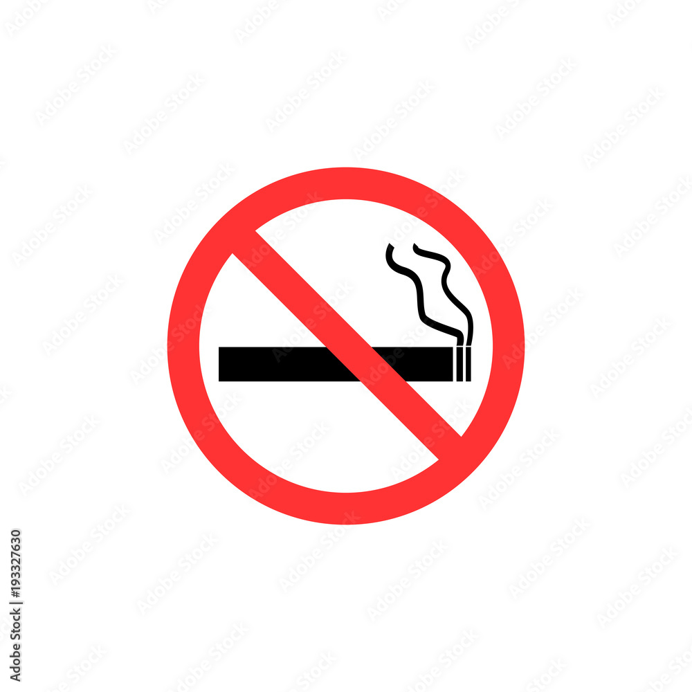 No smoking sign. Flat vector illustration. No smoking sign. Flat vector illustration.
