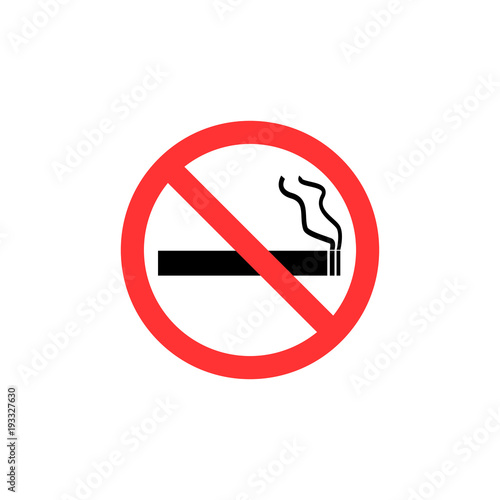 No smoking sign. Flat vector illustration.