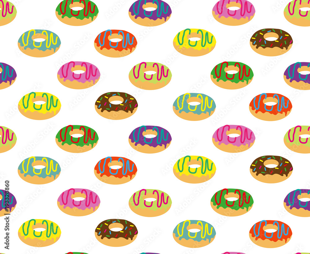Pattern with colored donuts 