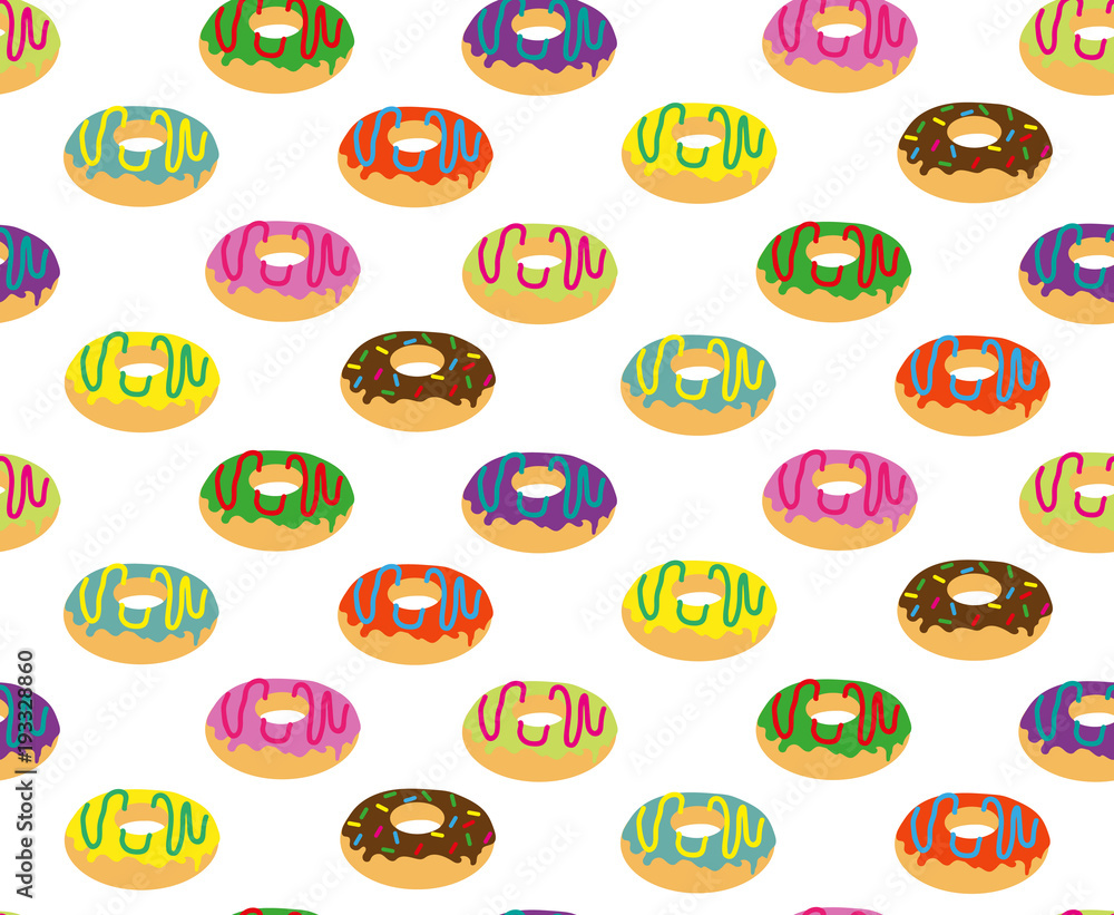 Fototapeta premium Pattern with colored donuts 