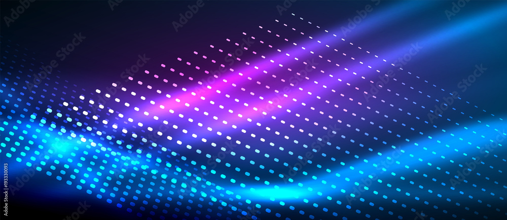 Obraz premium Neon smooth wave digital abstract background