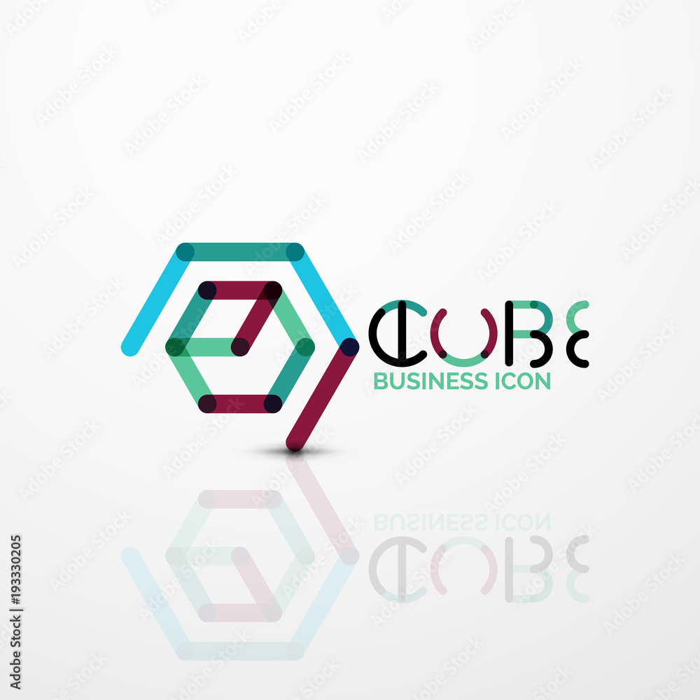 Cube idea concept logo, line Cube idea concept logo, line