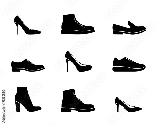 Shoes icons set.