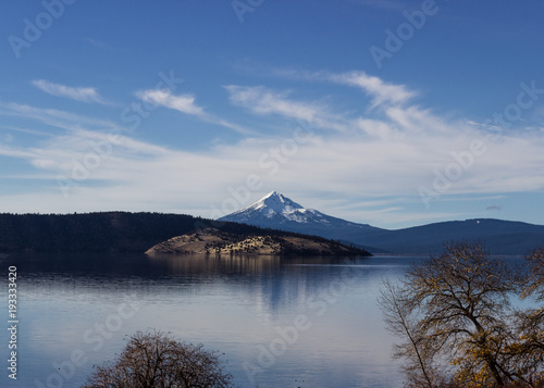 Mount Mcloughlin reflecting on a lake.