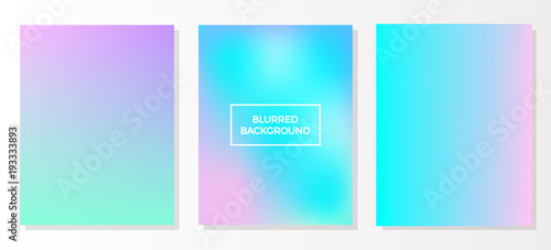 Set of holographic multicolored blurred vivid gradient backgrounds, vector colorful posters. Template for flyer and presentation, banner, web and mobile applications, business infographic and social m