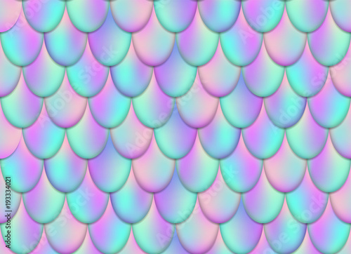 Creative vector illustration of holographic mermaid tail background isolated on transparent background. Art design mesh gradient magic fish skin. Abstract concept graphic water-nymph element