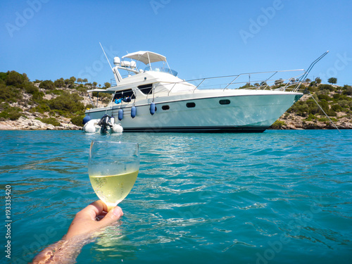Luxury vacation on a yacht in the summer time. © vikakurylo81