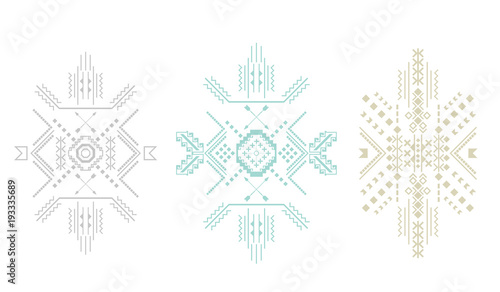 Set of pale tribal shapes . Vector .