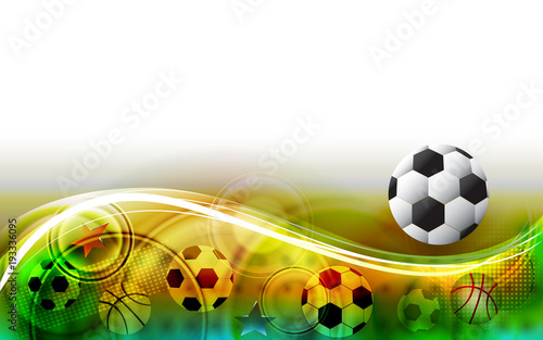 Abstract sports background with soccer ball