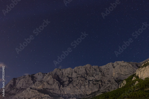 Night sky over Croatia on summer holidays, beautiful stars © HalVa