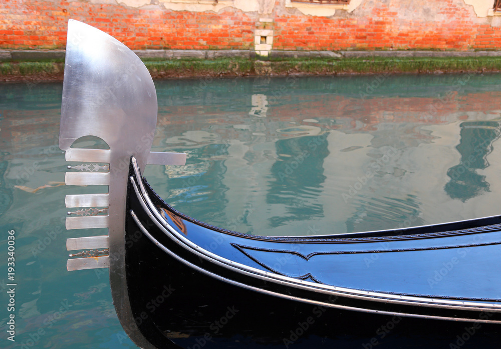 Big Bow of gondola in Venice Italy