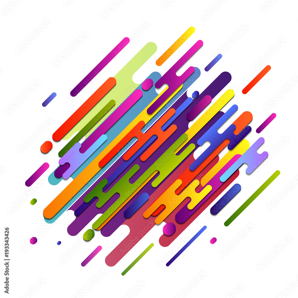 Fototapeta premium Creative vector illustration of modern style composition isolated on transparent background. Art design geometric colorful image shapes. Abstract concept graphic dynamic various rounded element