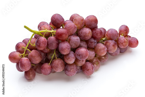 Ripe red grape isolated on white.