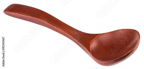 Wooden spoon isolated on white background with clipping path photo