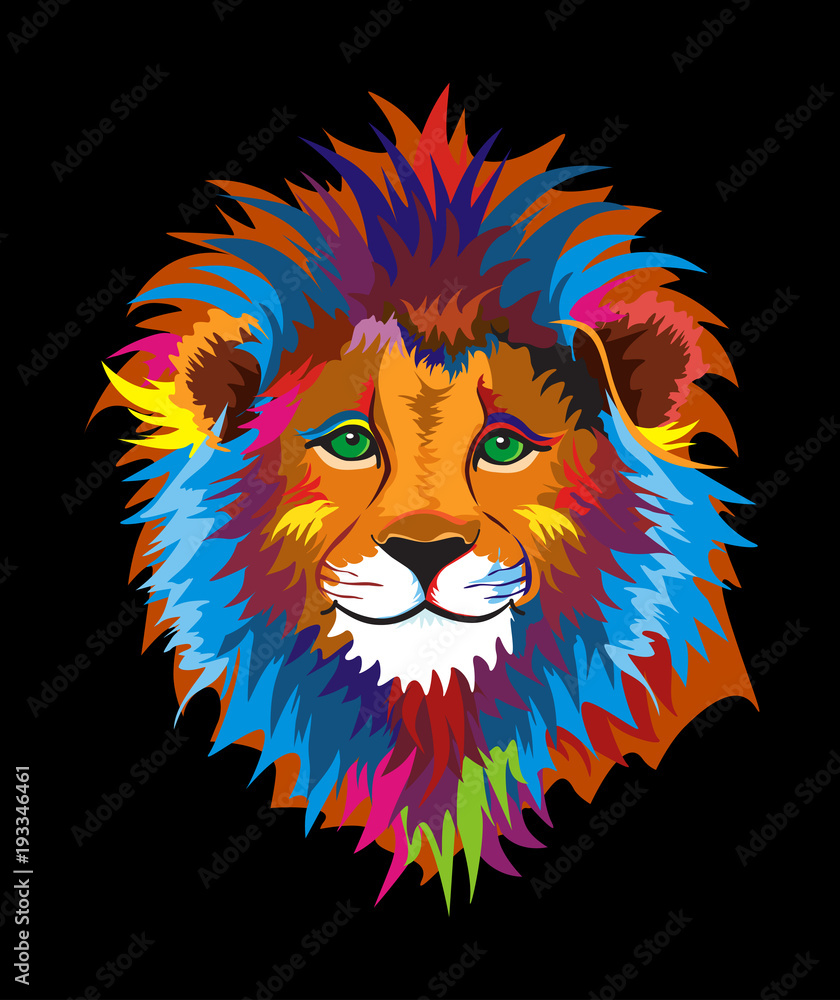 Colorful Kind Wise Lion 