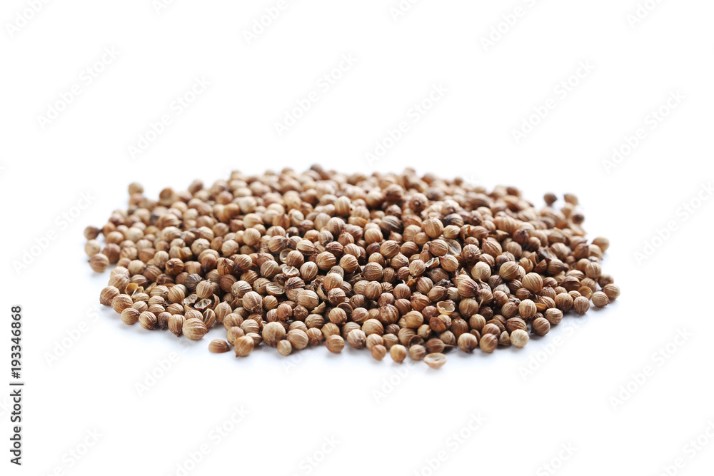 Coriander seeds isolated on a white background Coriander seeds isolated on a white background