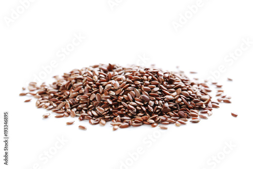 Flax seeds isolated on a white background