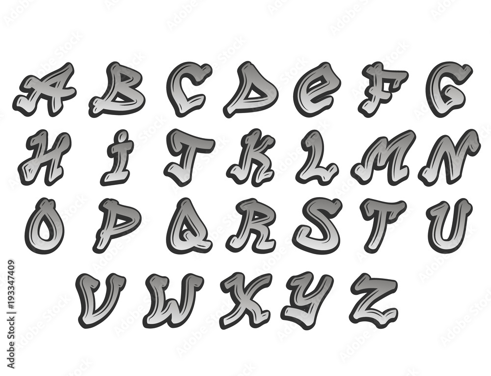 Graffity alphabet vector hand drawn grunge font paint symbol design ink style texture typeset Graffity alphabet vector hand drawn grunge font paint symbol design ink style texture typeset