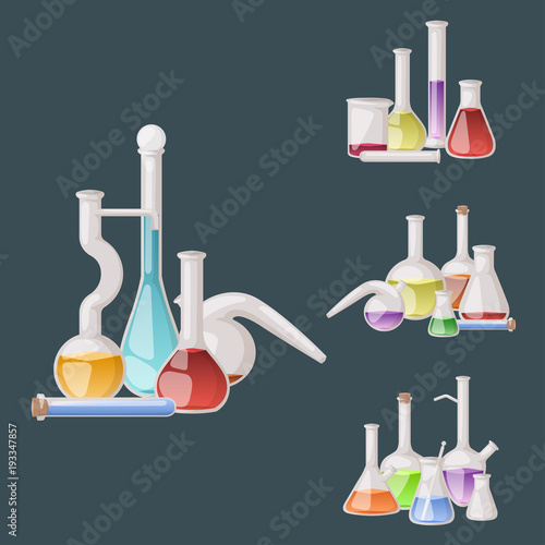 Chemical flask laboratory vector lab glassware tube liquid biotechnology analysis tubes medical scientific equipment.