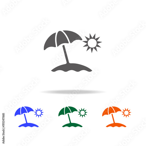 Sun Umbrella Icon. Element of Beach holidays multi colored icons for mobile concept and web apps. Thin line icon for website design and development, app development