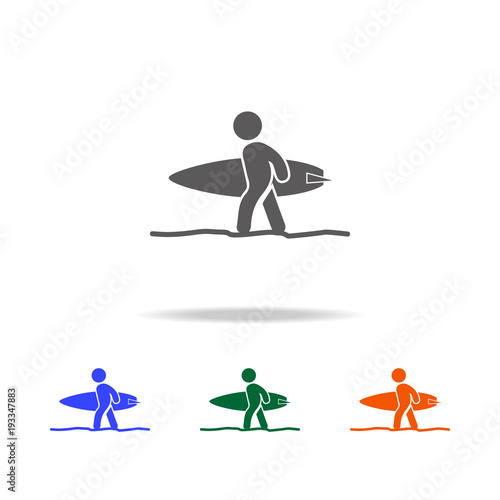 surfer icon. Element of Beach holidays multi colored icons for mobile concept and web apps. Thin line icon for website design and development, app development