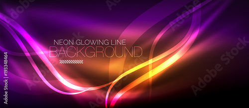 Neon purple elegant smooth wave lines digital abstract background