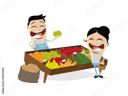 greengrocer vegetables fruit clipart