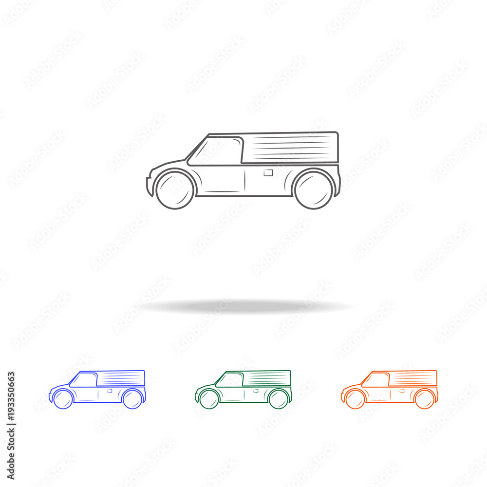 van line Icon. Types of cars Elements in multi colored icons for mobile concept and web apps. Thin line icon for website design and development, app development