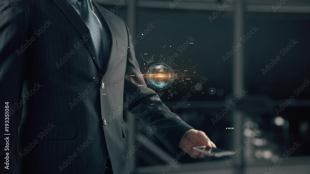 Businessman with online university Businessman with online university