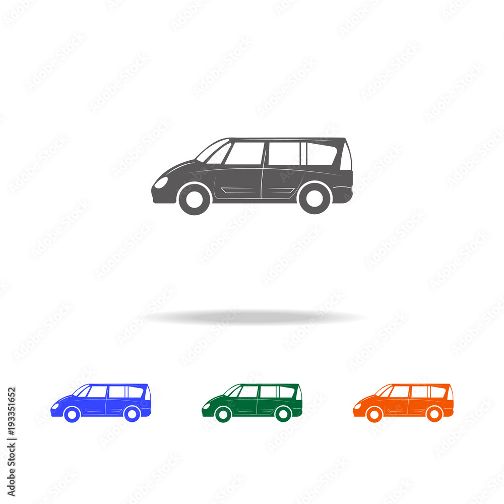 Minivan large car icon. Types of cars Elements in multi colored icons for mobile concept and web apps. Icons for website design and development, app development