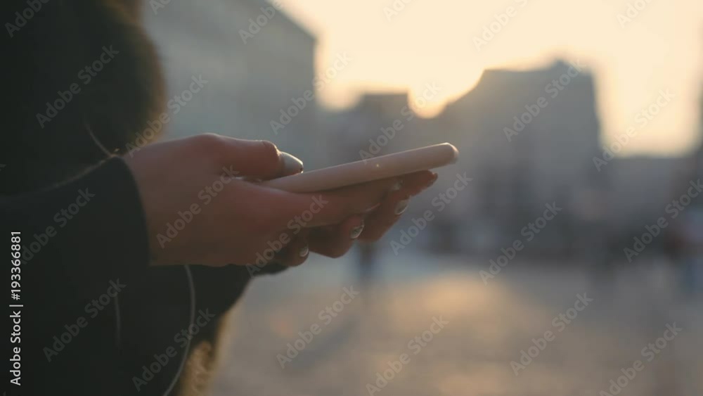 Woman hands using mobile phone Woman hands using mobile phone