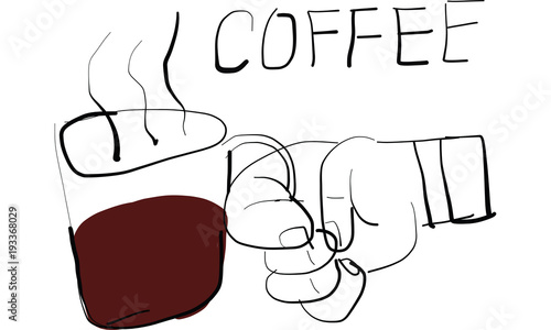 hand holding cup of coffee vector