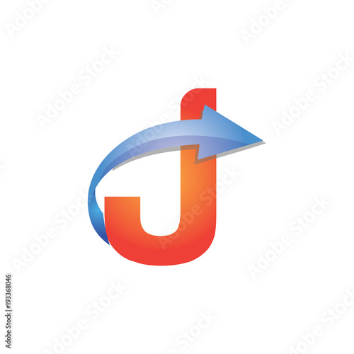 J Letter Arrow Logo Element