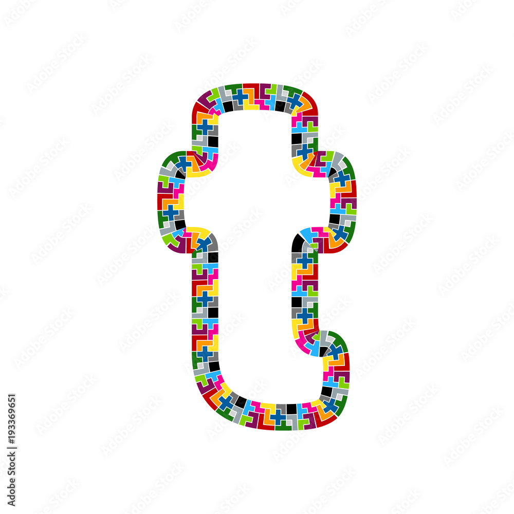 T Block Puzzle Letter Logo Icon Design Stock Vector | Adobe Stock