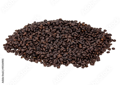 Coffee beans white background