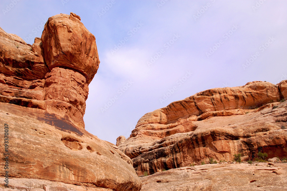 Sandstone formations in canyon country in the desert of Southern Utah.