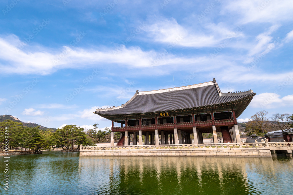 Spring landscape of Kyeongbokgung Palace. Seoul, South Korea.