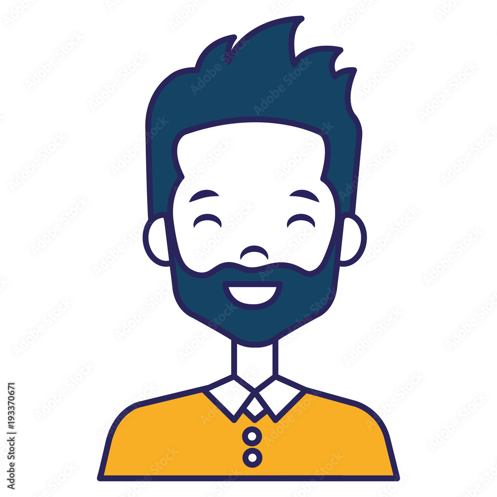 young and casual man with beard avatar character vector illustration design