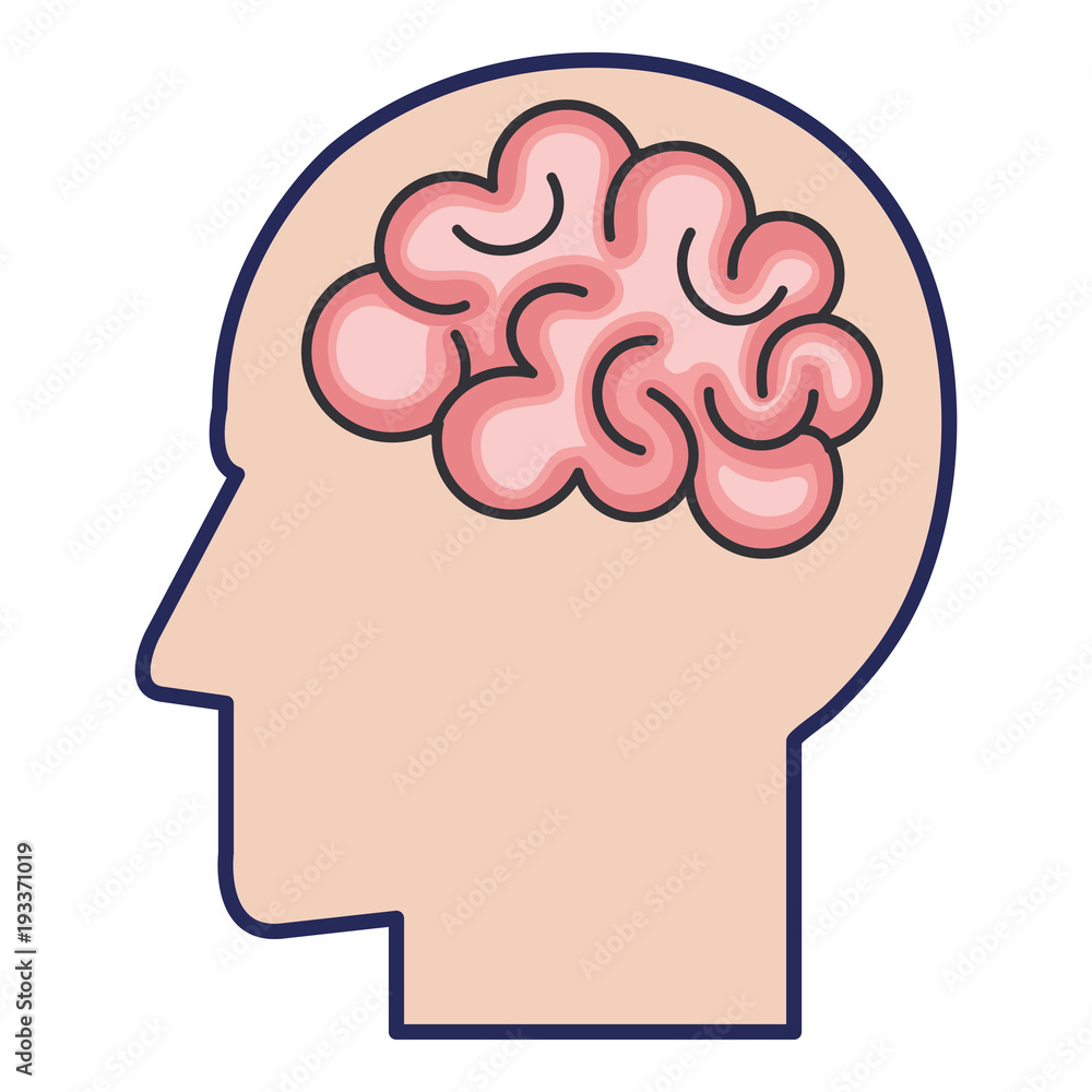 brain storming with head profile vector illustration design brain storming with head profile vector illustration design