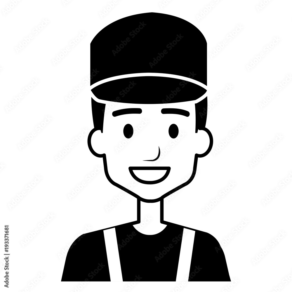 plumber worker avatar character vector illustration design