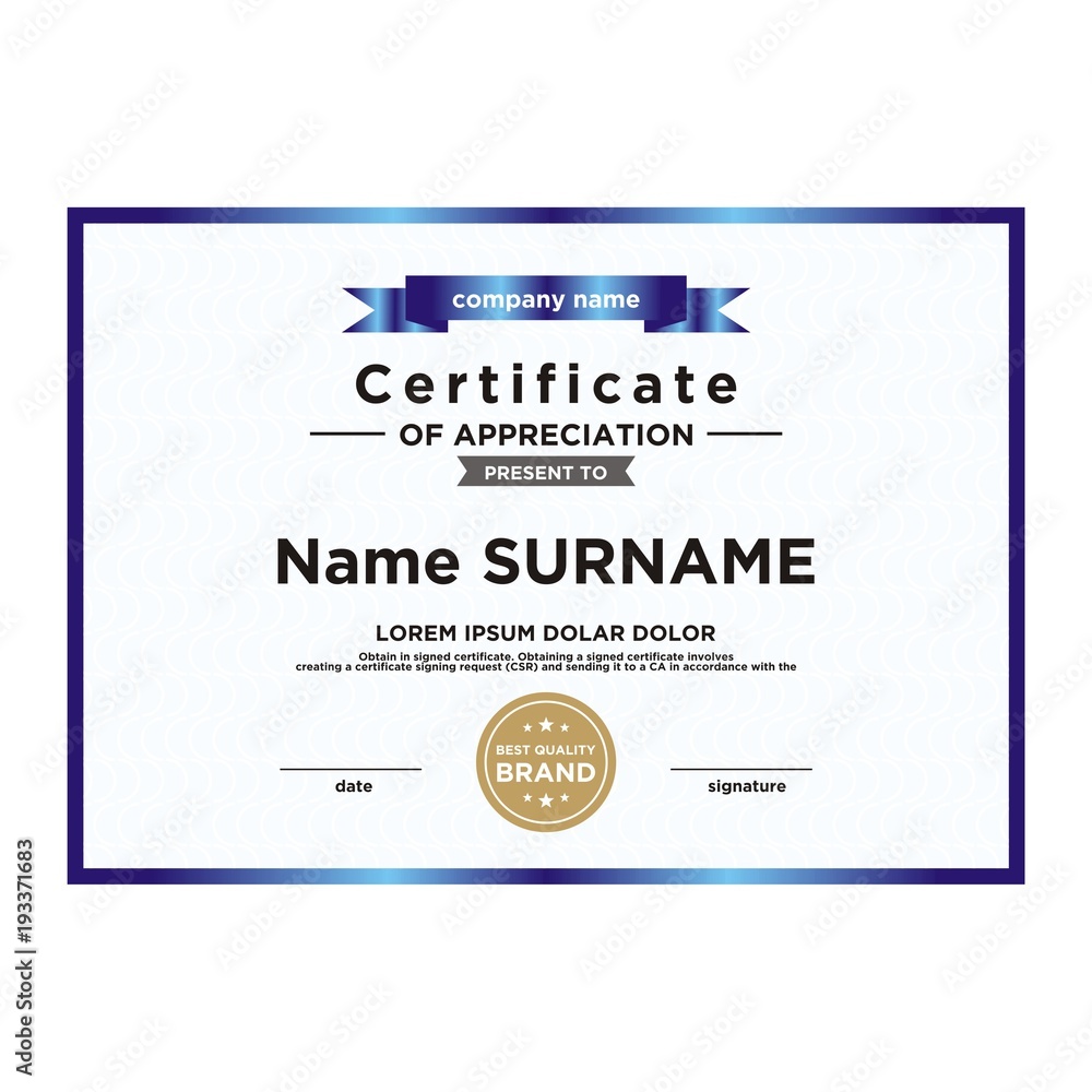 Obraz premium Certificate Template Design