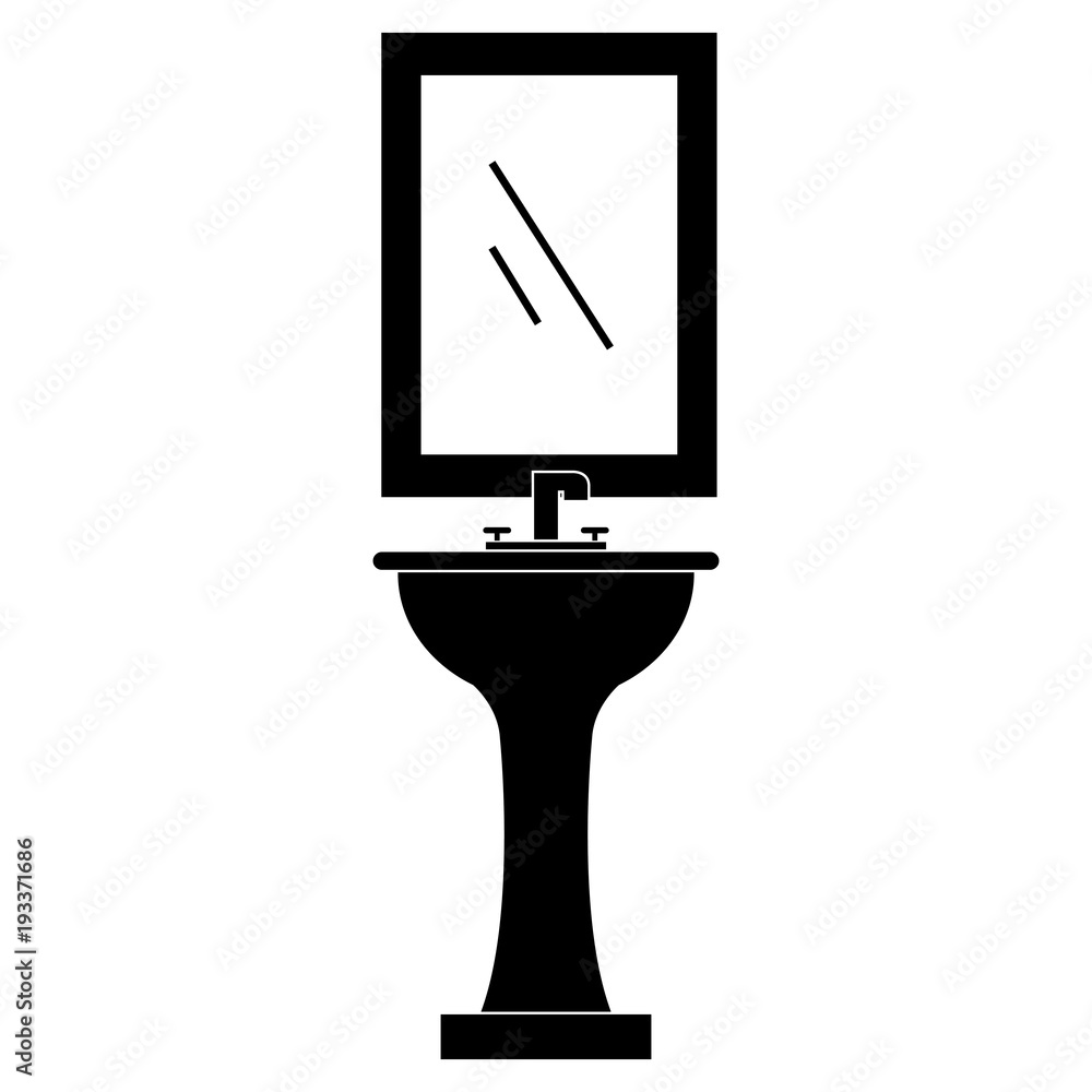 handwash bathroom with mirror vector illustration design handwash bathroom with mirror vector illustration design